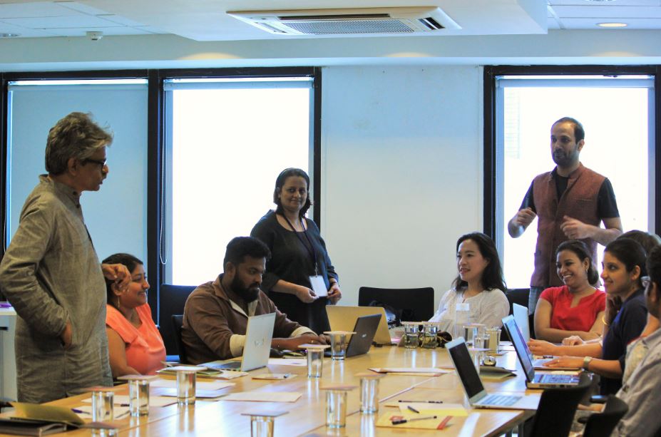 iihsin's tweet photo. Late stage #PhD students discuss #curriculumvitae &amp; #researchstatement writing at the #IIHSin #PhDWorkshop w/ Anant Maringanti (Hyderabad Urban Lab), Meera Baindur (@ManipalUni), Sudeshna Mitra &amp; @GautamBhan80. This leads into another session on the post-PhD job search. #PhDlife https://t.co/lMJQ5ojjNO
