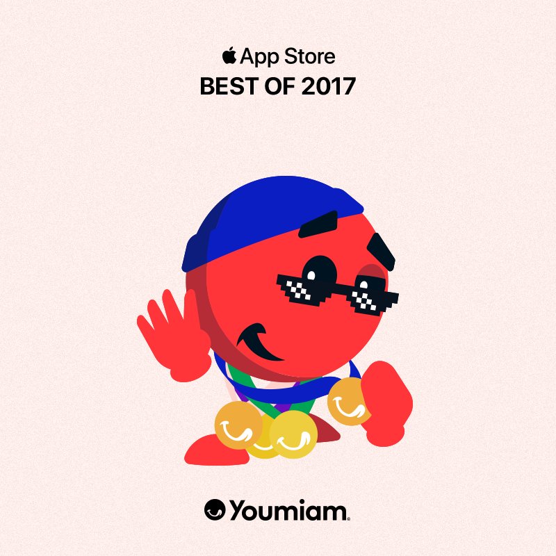 Youmiam's tweet photo. #Youmiam figure pour la 4ème année consécutive dans le Best Of de l'#AppStore 😱
Une bonne façon de clôturer 2017 en beauté ! #BestOf2017
Merci à tous ❤️ https://t.co/GGqpfnxPQ0
