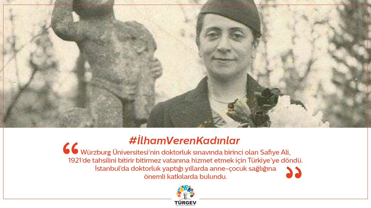 Türkiye Cumhuriyeti’nin ilk kadın tıp doktoru olan Safiye Ali, kız öğrencilere verdiği derslerle tıp eğitimi veren ilk kadın olarak tarihe geçti. #İlhamVerenKadınlar