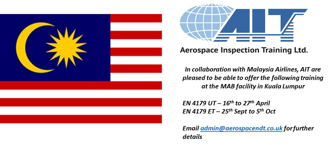Aerospace_NDT's tweet photo. We now offer #ndttraining in Malaysia! #NDT https://t.co/zRtx6Jq6PM