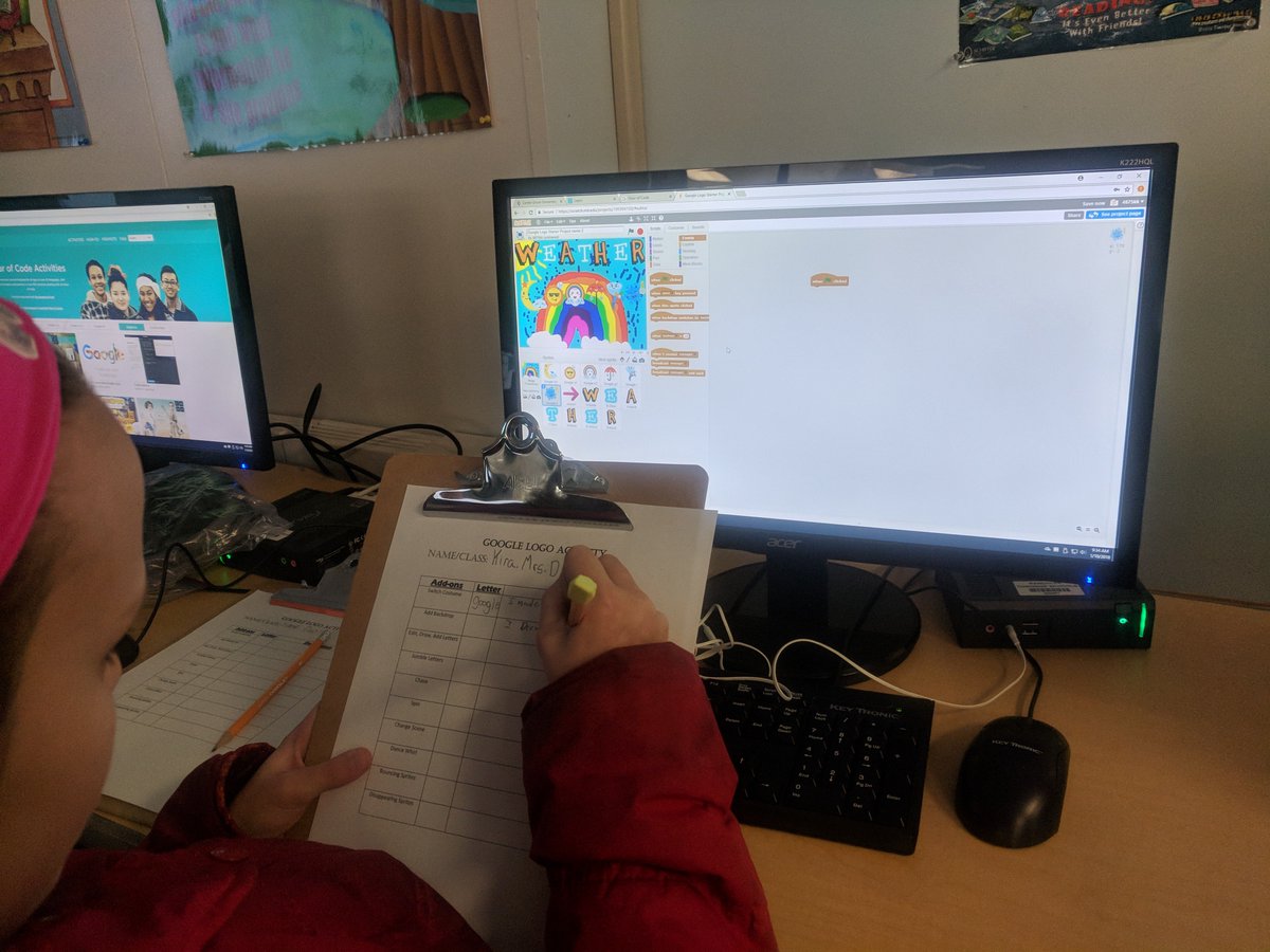LibraryMediaCG's tweet photo. 4th Grade improving and finalizing their Google Logos @CenterGroveES @RandolphSchools @Google https://t.co/k3OvngNkc0