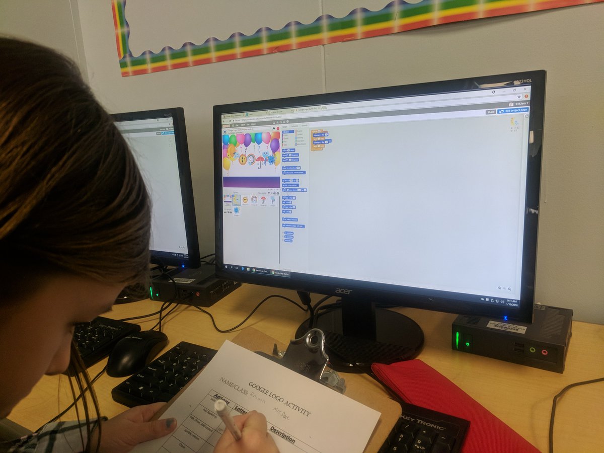 LibraryMediaCG's tweet photo. 4th Grade improving and finalizing their Google Logos @CenterGroveES @RandolphSchools @Google https://t.co/k3OvngNkc0