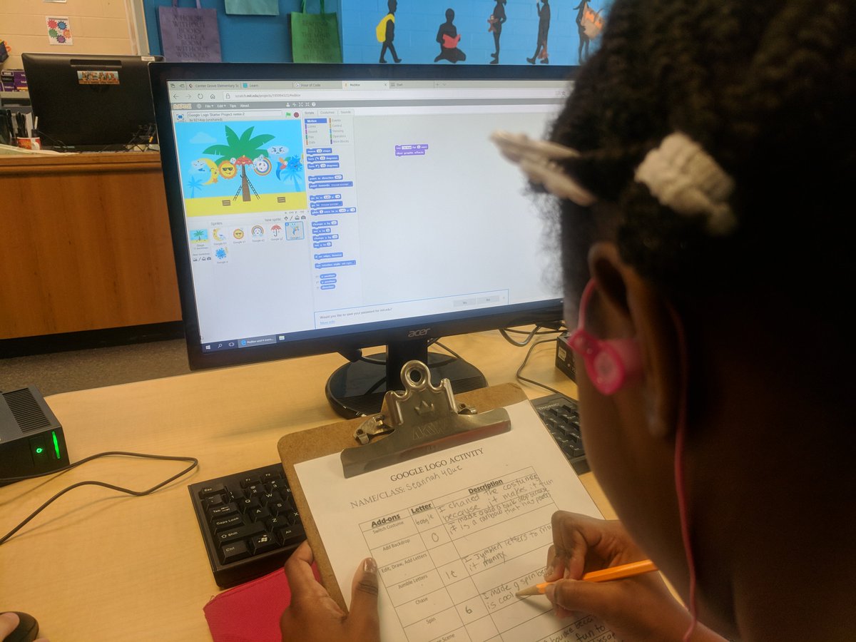 LibraryMediaCG's tweet photo. 4th Grade improving and finalizing their Google Logos @CenterGroveES @RandolphSchools @Google https://t.co/k3OvngNkc0