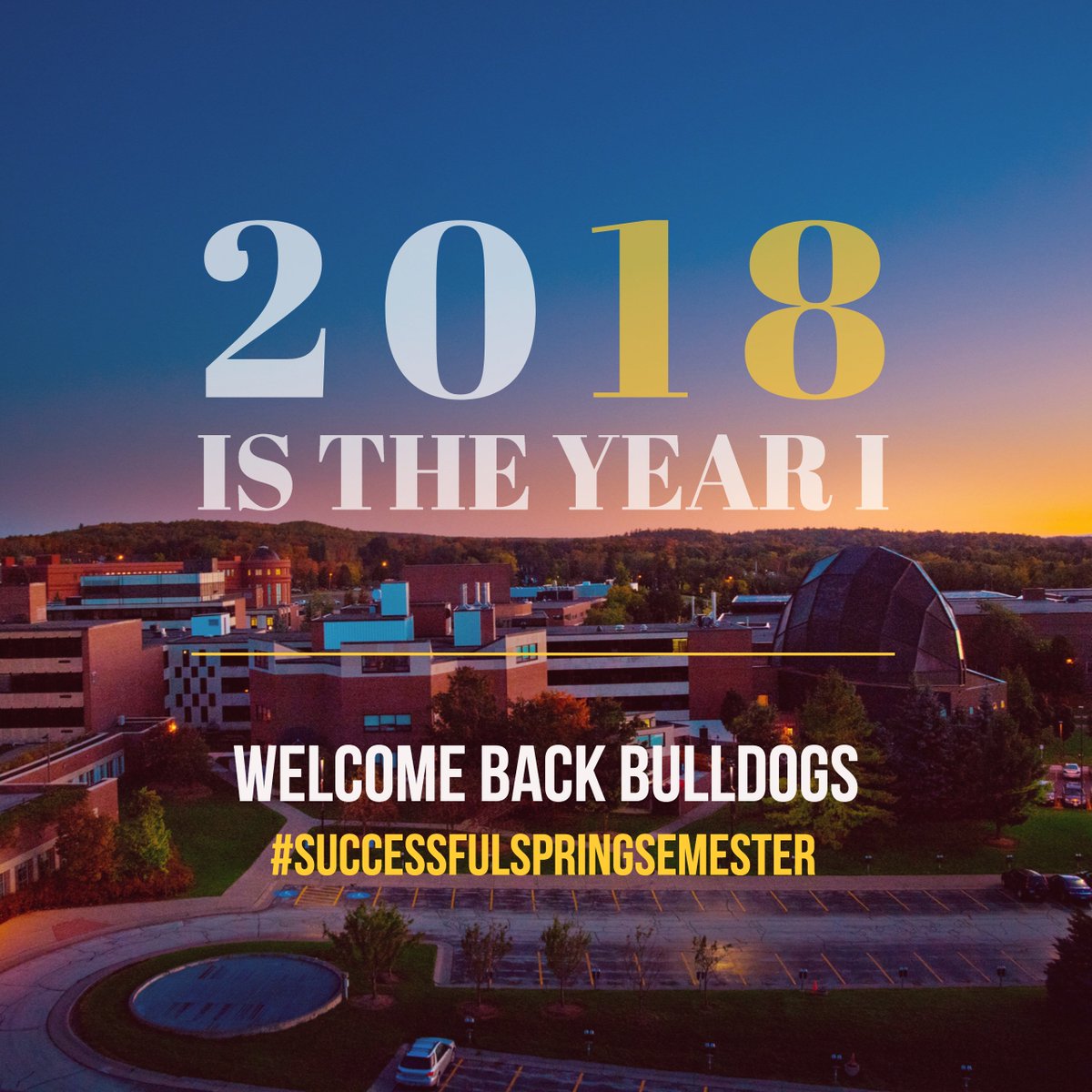 UMDuluthSuccess's tweet photo. Here's to a #SuccessfulSpringSemester Bulldogs. What will you do to make it great? https://t.co/5zbu1r9hiL