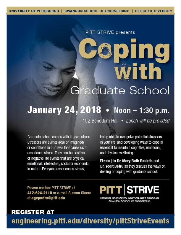 Please join us for a workshop on Coping with Graduate School. See flyer for details.