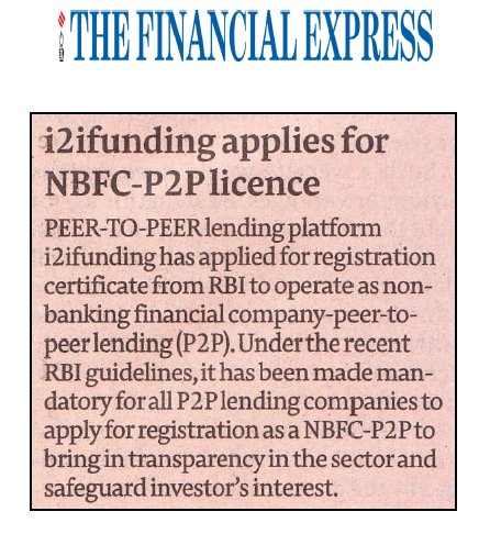 i2ifunding's tweet photo. We are pleased to inform that https://t.co/NRqUIwpkiI (RNVP Technology Pvt. Ltd.) has successfully applied for Certificate of Registration (CoR) of NBFC-P2P Lending with Reserve Bank of India @RBI last month. ππ
#p2plending #nbfcp2p #fintech https://t.co/VcddwHnLrZ