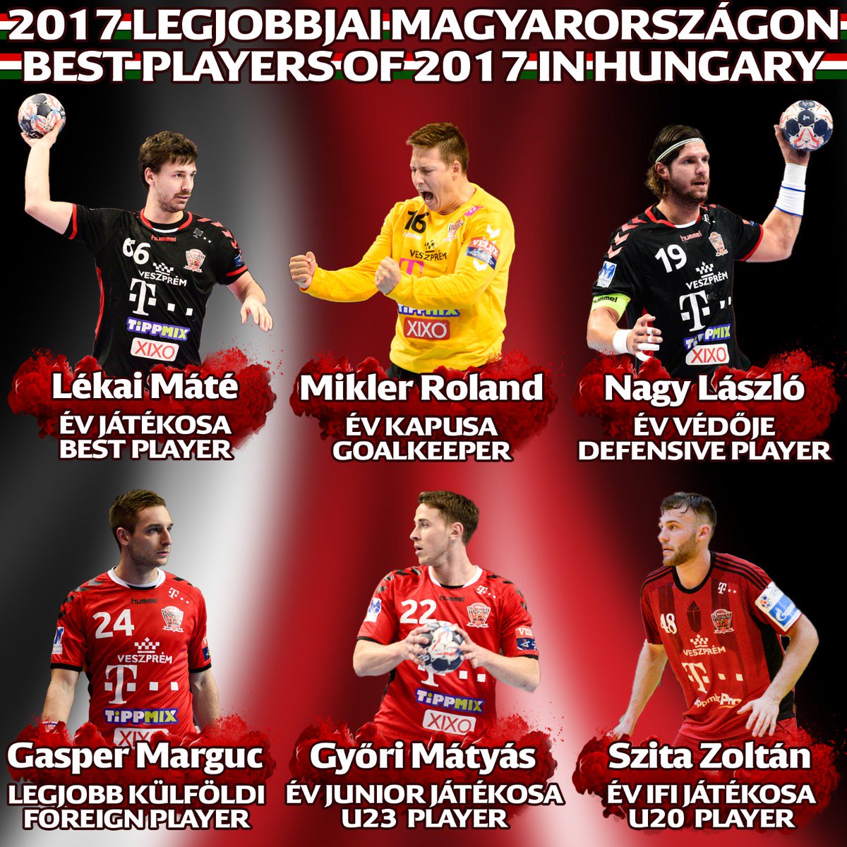 veszprem_hc's tweet photo. Máté Lékai was voted as best male player of Hungary while Mikler, Nagy, Marguc, Győri and Szita are also among the awarded ones.
Read more details on the link below.
#MagicMate #WeAreVeszprem #WorkHardPlayHard
https://t.co/53G7cfnTbE https://t.co/hnuefBjX5I