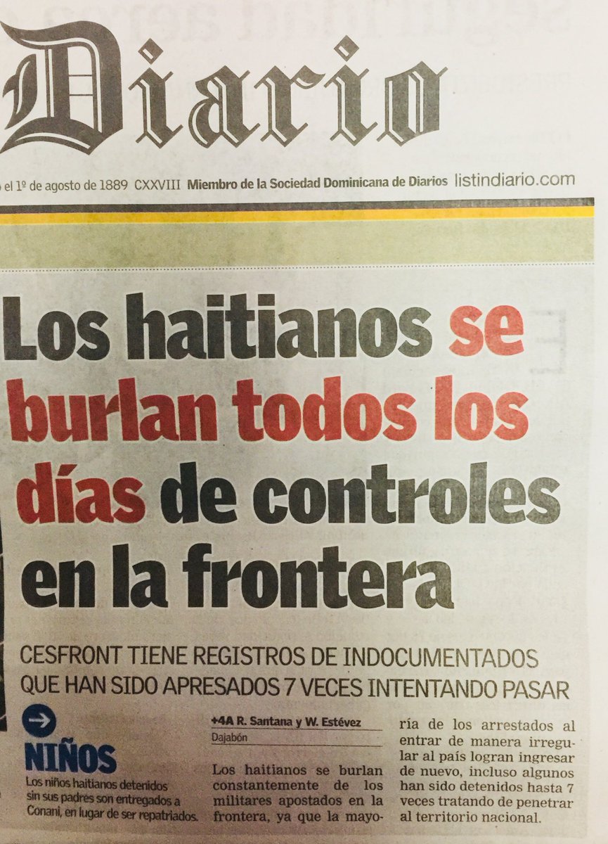 mzapete's tweet photo. El Listín Diario sabe muy bien que la mayoría de los haitianos entran por la frontera porque pagan a funcionarios corruptos. https://t.co/5dJZ7JHdIE