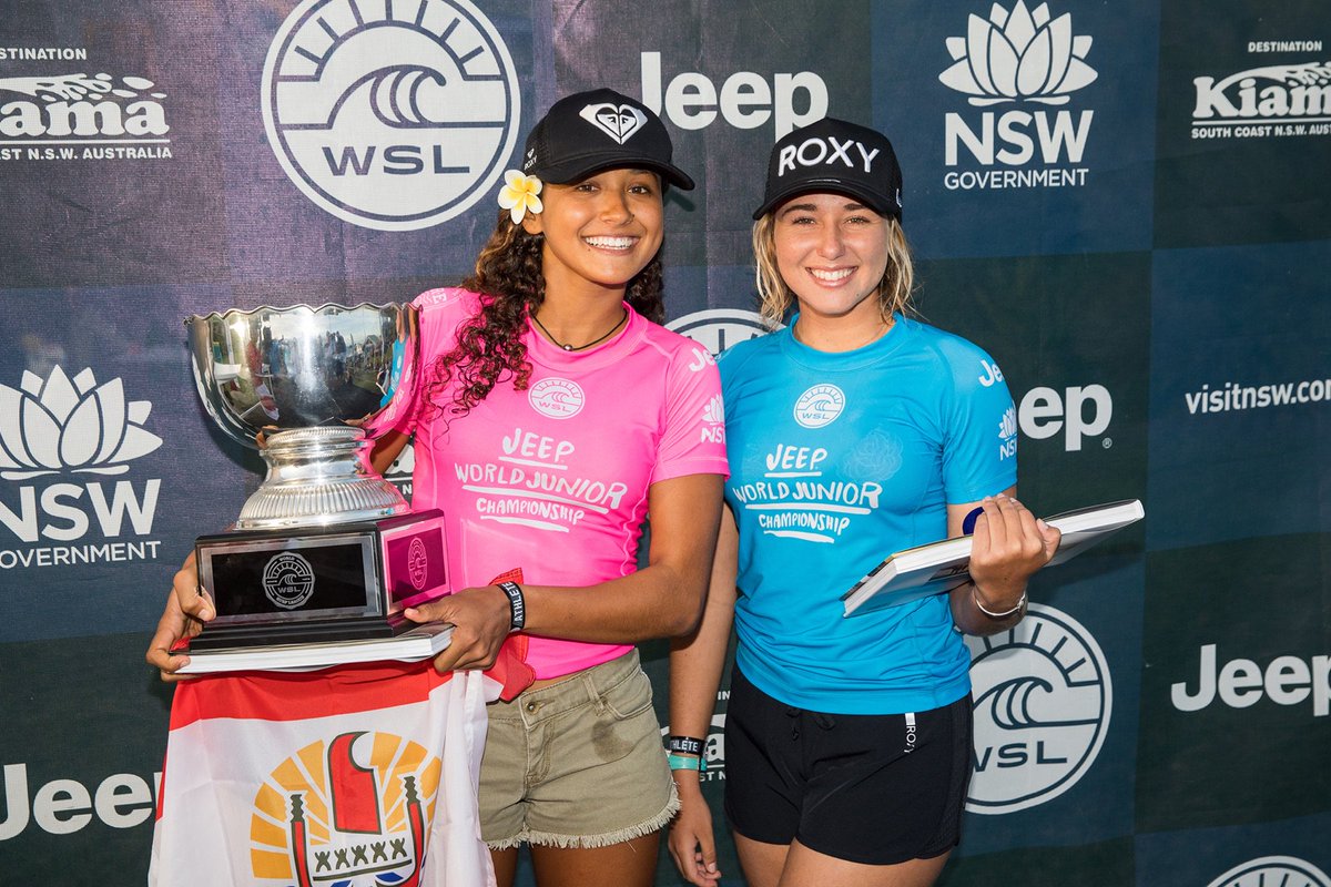 surfagram's tweet photo. 🏆 Vahine Fierro is the new Junior World Champion!
She becomes the first Tahitian to win a WSL world title. Congrats!
Pic: © @wsl - Dunbar https://t.co/yekXqCefkU