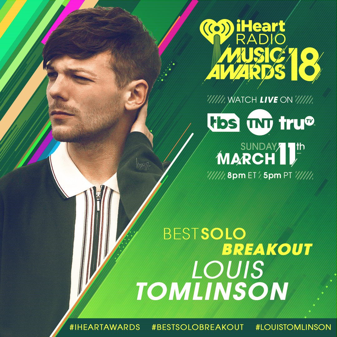 Z1043's tweet image. RT if you're voting for @Louis_Tomlinson to take home the award for #BestSoloBreakout at #iHeartAwards 🏆