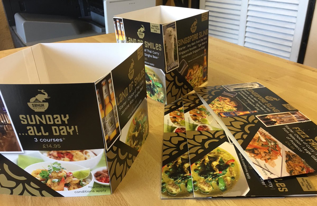 speedprintessex's tweet photo. Restaurant table cards produced recently for Sanuk Pan Asian Restaurant in Ongar, printed by Speedprint, designed by Sharon Butler-Felby at Sketch Design @SketchDesign1 @speedprintessex @SanukPanAsian #panasianfood #panasiancuisine #ongar #restaurantprinting #tablecards https://t.co/JZmUt2KsdL
