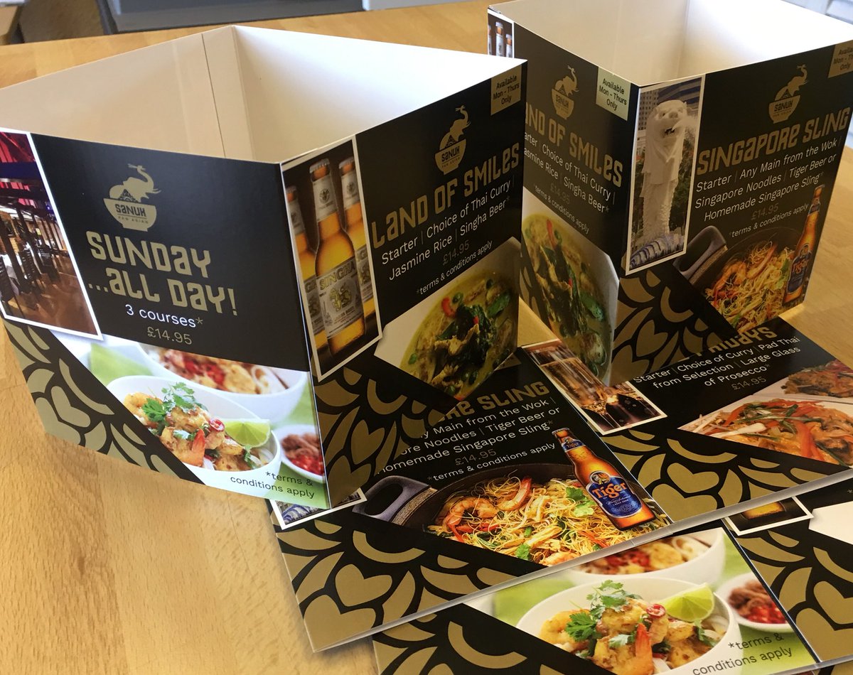 speedprintessex's tweet photo. Restaurant table cards produced recently for Sanuk Pan Asian Restaurant in Ongar, printed by Speedprint, designed by Sharon Butler-Felby at Sketch Design @SketchDesign1 @speedprintessex @SanukPanAsian #panasianfood #panasiancuisine #ongar #restaurantprinting #tablecards https://t.co/JZmUt2KsdL