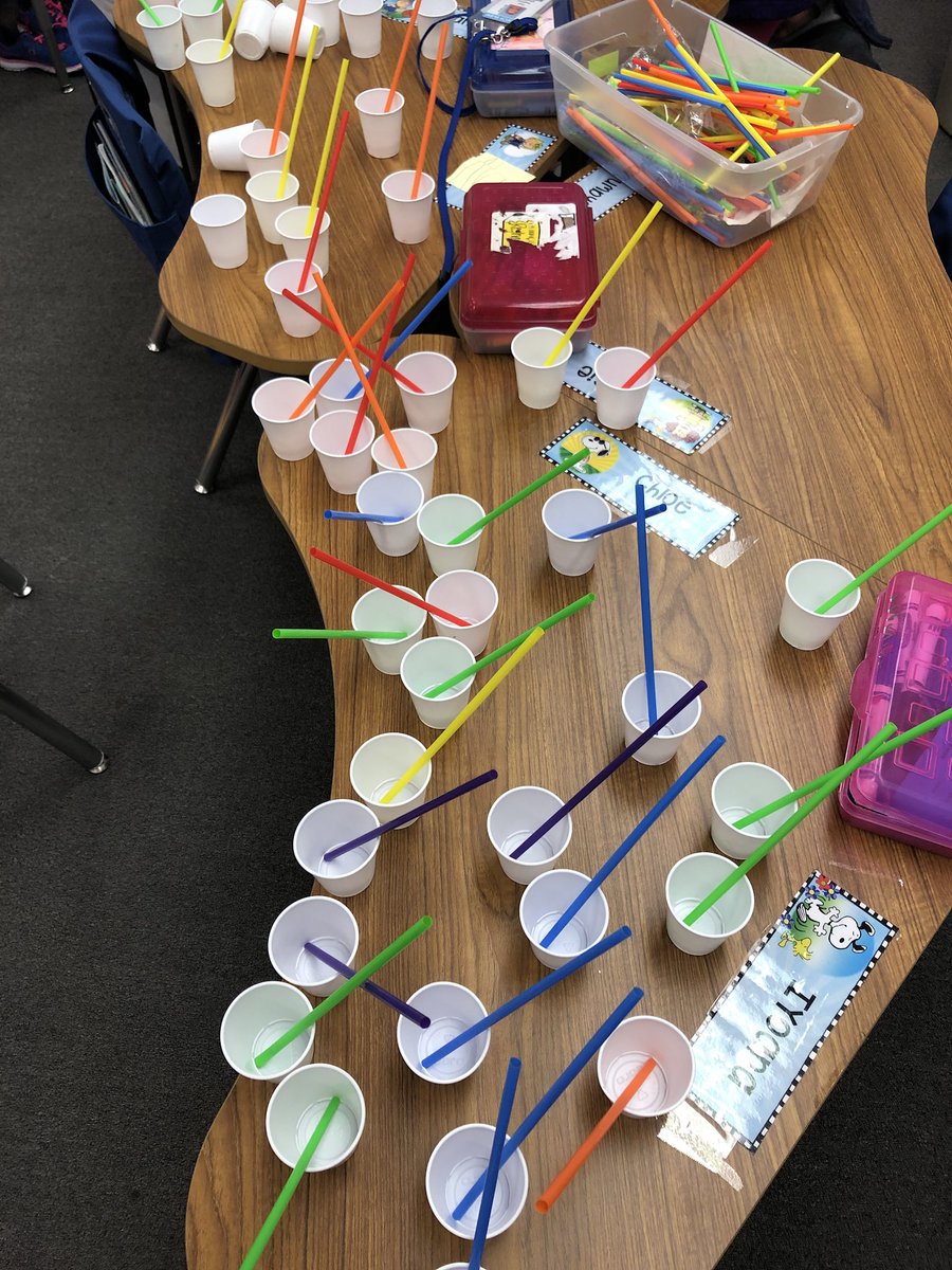 We made a Starbucks with one of our STEM bins today! #MissBoesFirsties