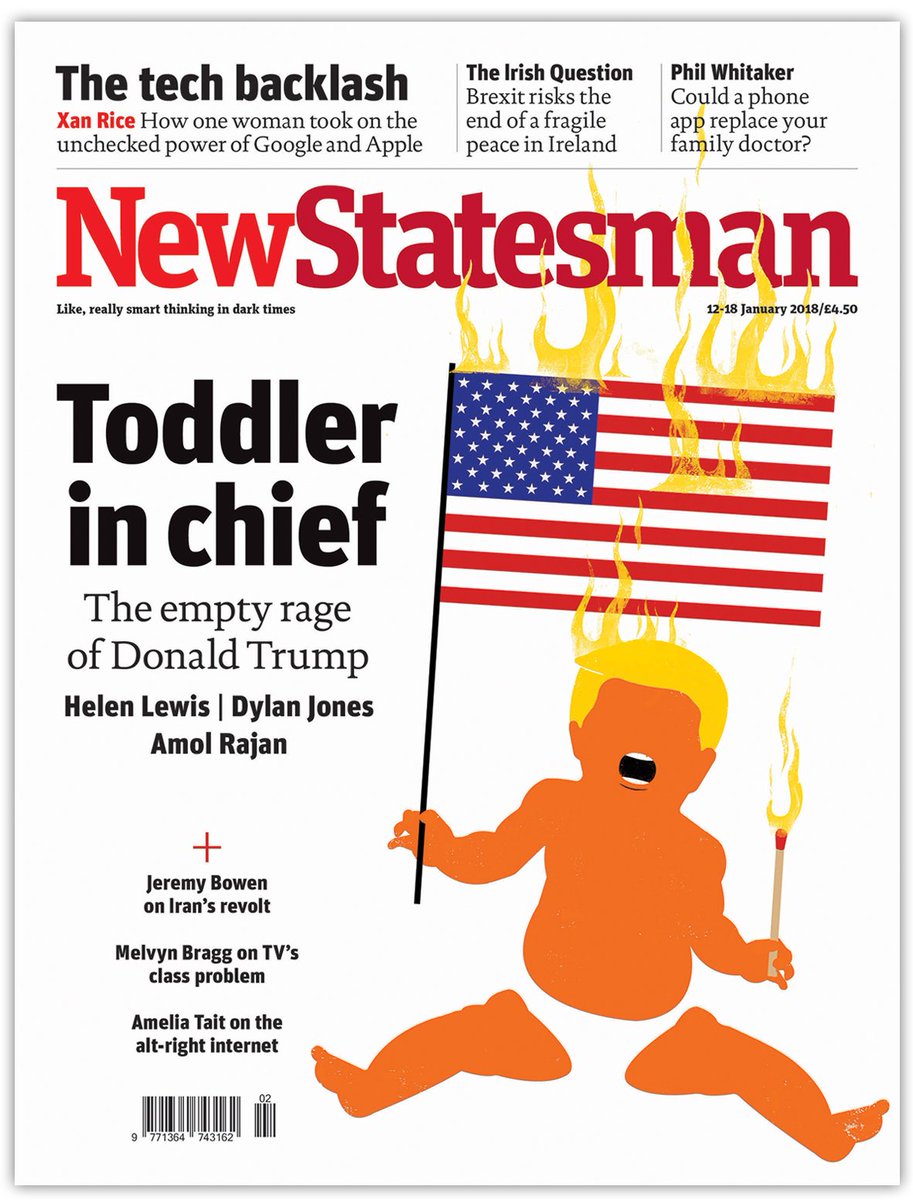NewStatesman's tweet photo. Here's a first look at this week's magazine cover: Toddler in chief. Subscribe here: https://t.co/SCV41rR3v8 https://t.co/jXj23caydm