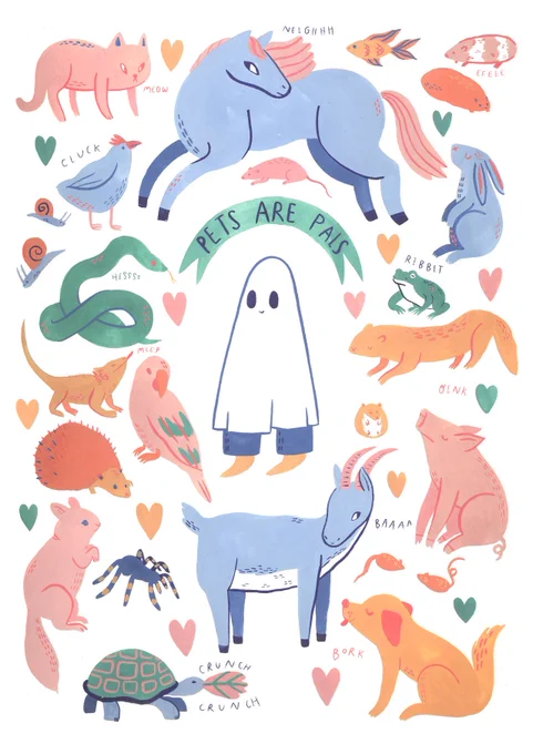 Pets can be the best friends <3 Shout out to all the pets helping ghosties through <3

A4 prints of this are available from https://t.co/mkbwOfdVAN 