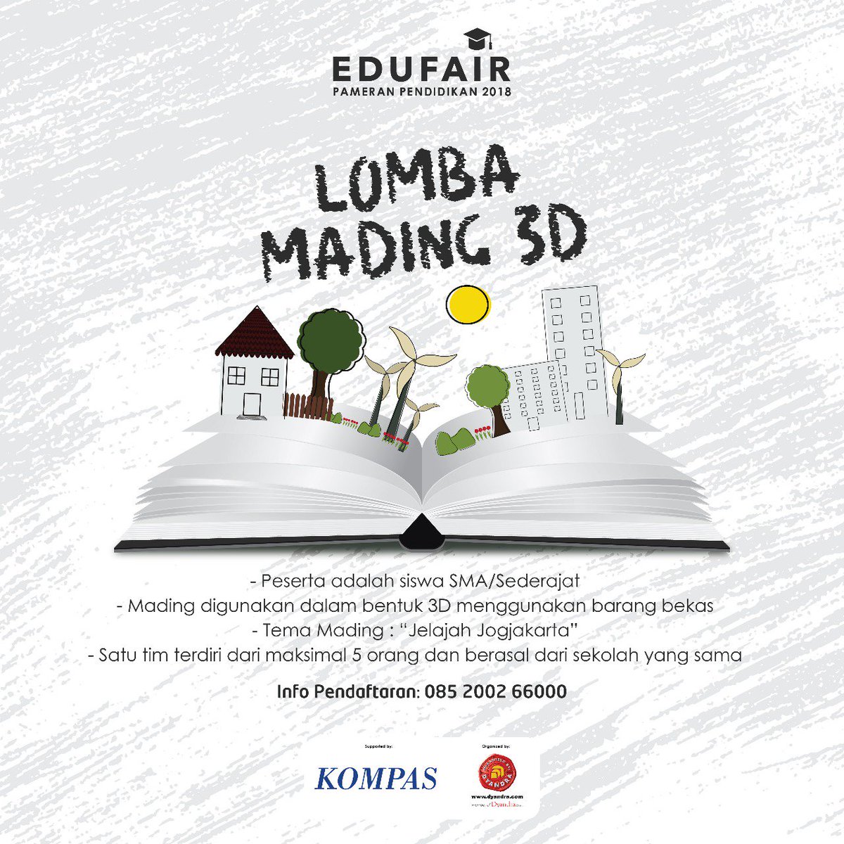 Ayo jadi wakil sekolah kamu buat ikutan Lomba Mading 3D di Edufair 2018. buat barang-barang bekas jd mading yang keren. berhadiah uang pembinaan dan merchandise menarik. daftarkan segera! #lombamading3d #edufair2018