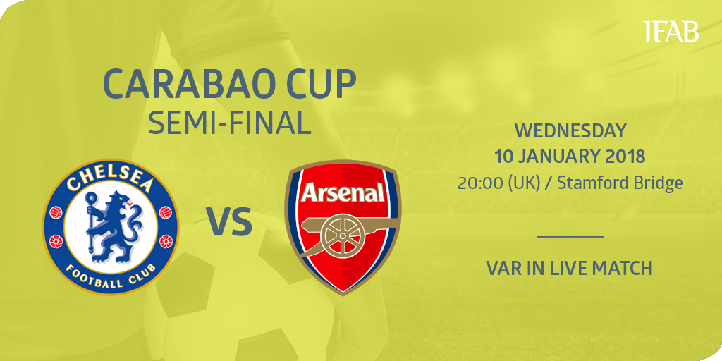 TheIFAB's tweet photo. Monday's FA Cup tie between Brighton and Crystal Palace was the first competitive club match in England with Video Assistant Referees. VAR will be also used in @Carabao_Cup semi-final between @ChelseaFC and @Arsenal. Are you going to watch tonight? 
https://t.co/pTrVhaD7YP https://t.co/C05u0qc78T