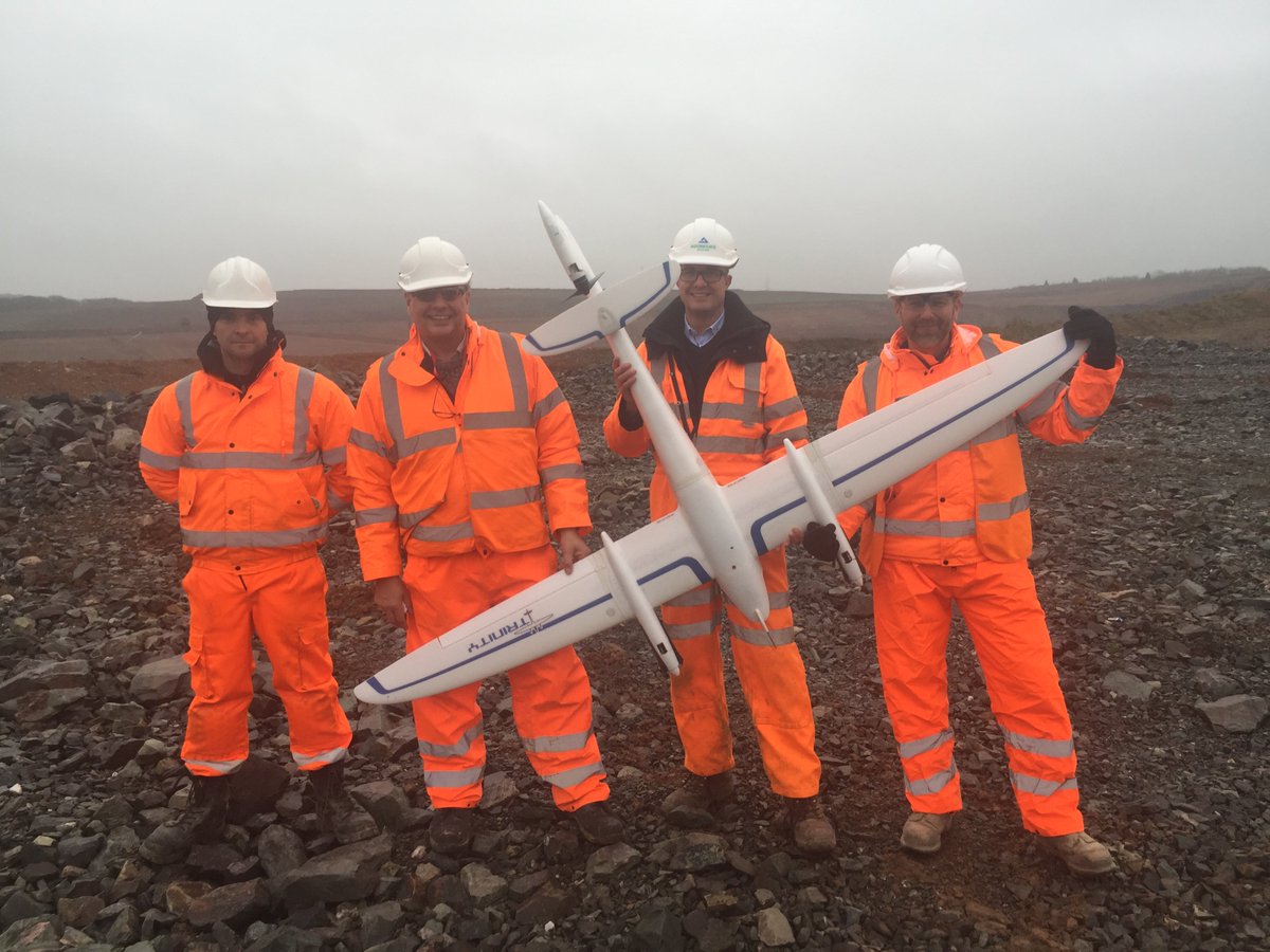 DroneSurv's tweet photo. Yesterday, we successfully used @quantumdrones 'Trinity' new VTOL drone at @AggregateUK Industries / @LafargeHolcim Bardon Hill Extension where we already fly monthly with our existing drones.  Trinity covered the whole quarry area in just 1 flight! https://t.co/Obng2aNYYJ