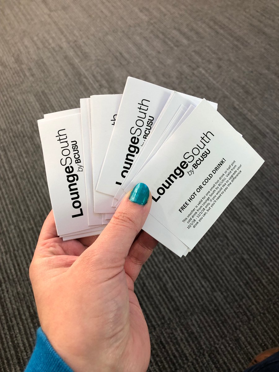 Who wants a FREE DRINK??! Come and talk to <a href="/BCUSU_Engage/">Luke Shorrick</a>, <a href="/BCUSUlgbt/">Nona Wyld</a> and I, and meet our societies including <a href="/BCUSU_LGBTQ/">BCUSU LGBTQ</a> @pensa_bcu and Dr Who &amp; Fandoms! We're in Lounge South all day as part of January Welcome Week and we've got vouchers! <a href="/BCUHELS/">BCU HELS</a> <a href="/BCUNursingteam/">BCUNursingteam</a> <a href="/BCUSU/">BCU Students' Union</a>