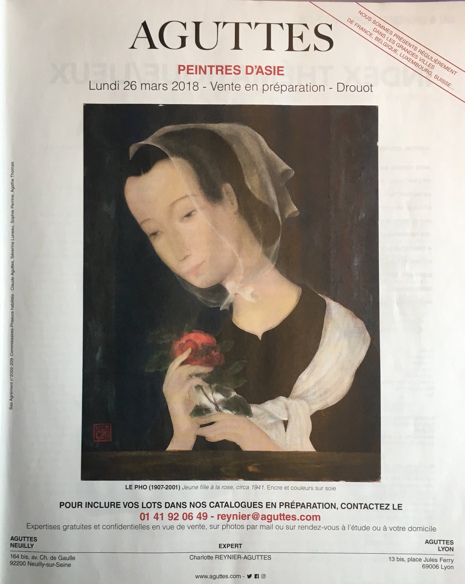 CAguttes's tweet photo. 🔴 2018 possédez vous nos prochains records ? Nous recherchons les peintres d’Asie : Sanyu, Lè Phõ, Mai Trung Thu, Chu Teh-chun, Vu Cao Dam, Zao Wou-Ki . ➡️ CONTACTEZ NOTRE EXPERT qui est SPECIALISTE DE CES PEINTRES  CHARLOTTE REYNIER 0141920649 Reynier@aguttes.com @Drouot https://t.co/lx9yilLXF9