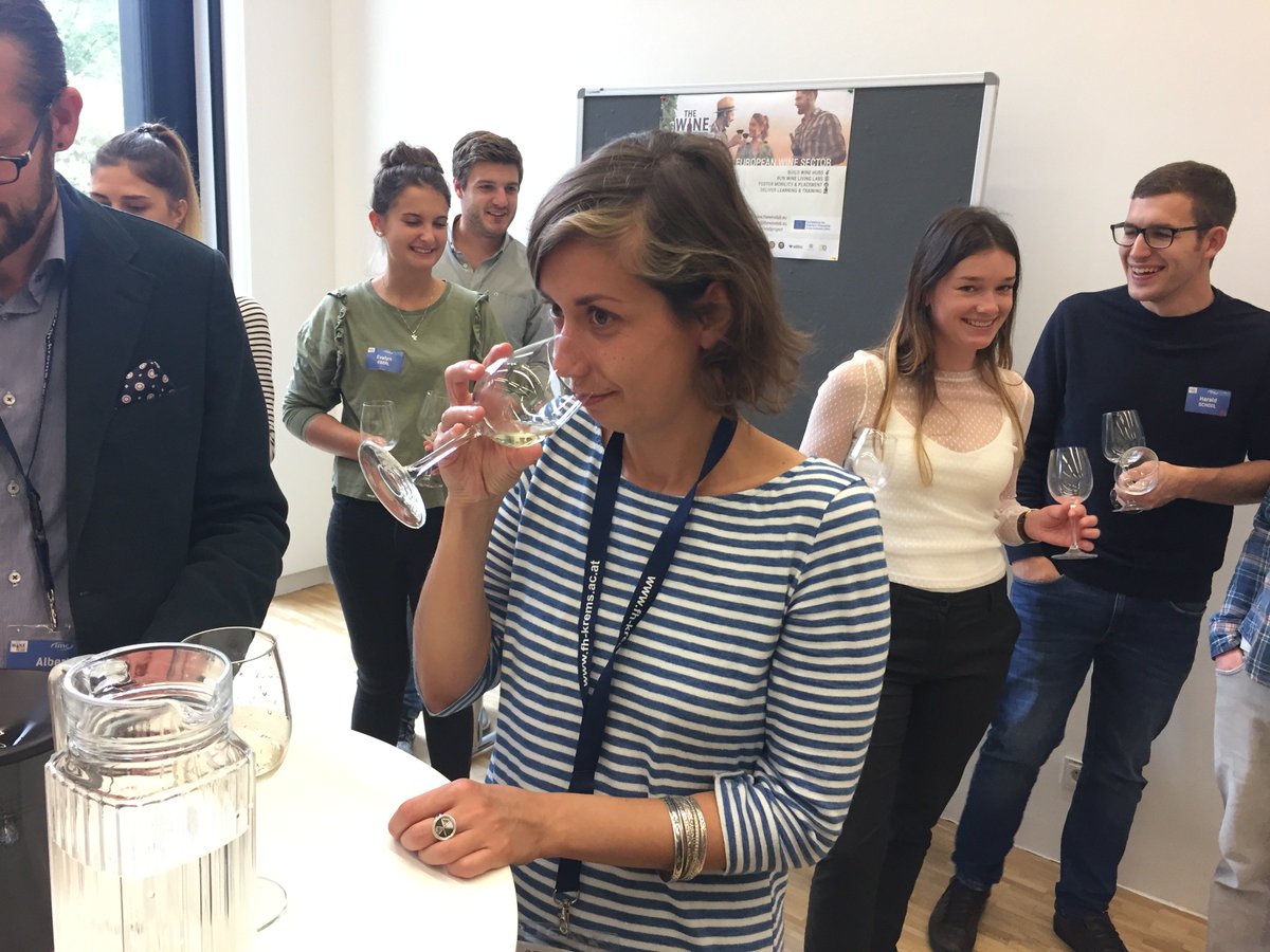 TheWineLabEU's tweet photo. The first @TheWineLabEU #Taste &amp; #Create workshop in Krems, Austria held in the frame of the Culinary and Wine Tourism Conference 2017 by @fhkrems with participation of students, researchers, project partners from different countries. #wine #gastronomy #tourism #culture https://t.co/3TanwGtx89