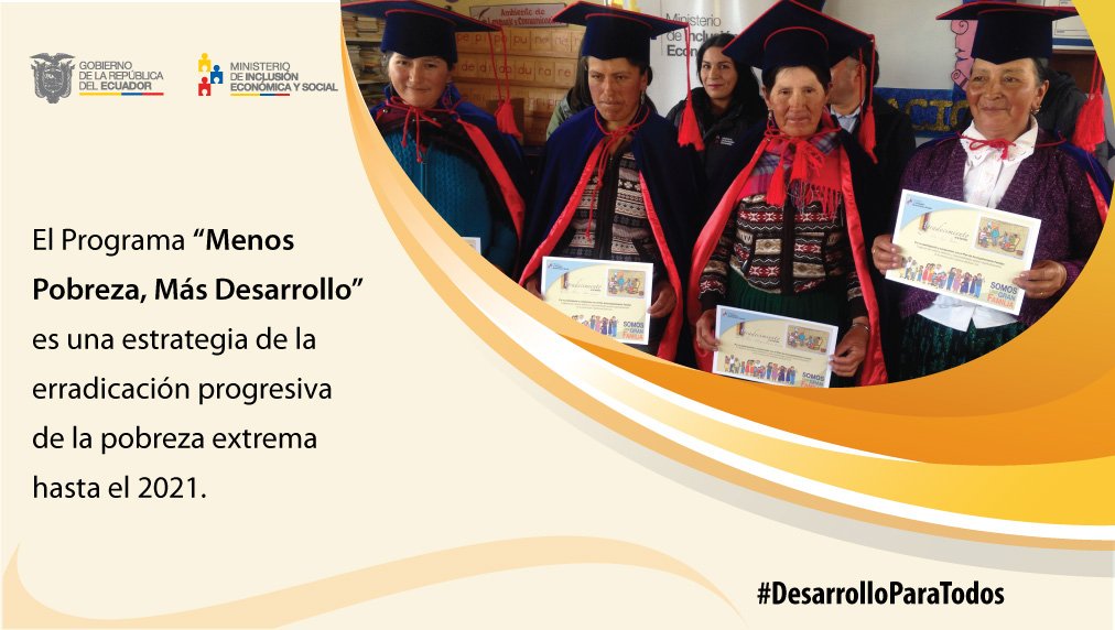 Marthaleom's tweet photo. #MenosPobrezaMasDesarrollo
El objetivo hasta el 2021 es erradicar la pobreza extrema, en todo el territorio ecuatoriano.
#DesarrolloParaTodos https://t.co/xCc6DKe0J0