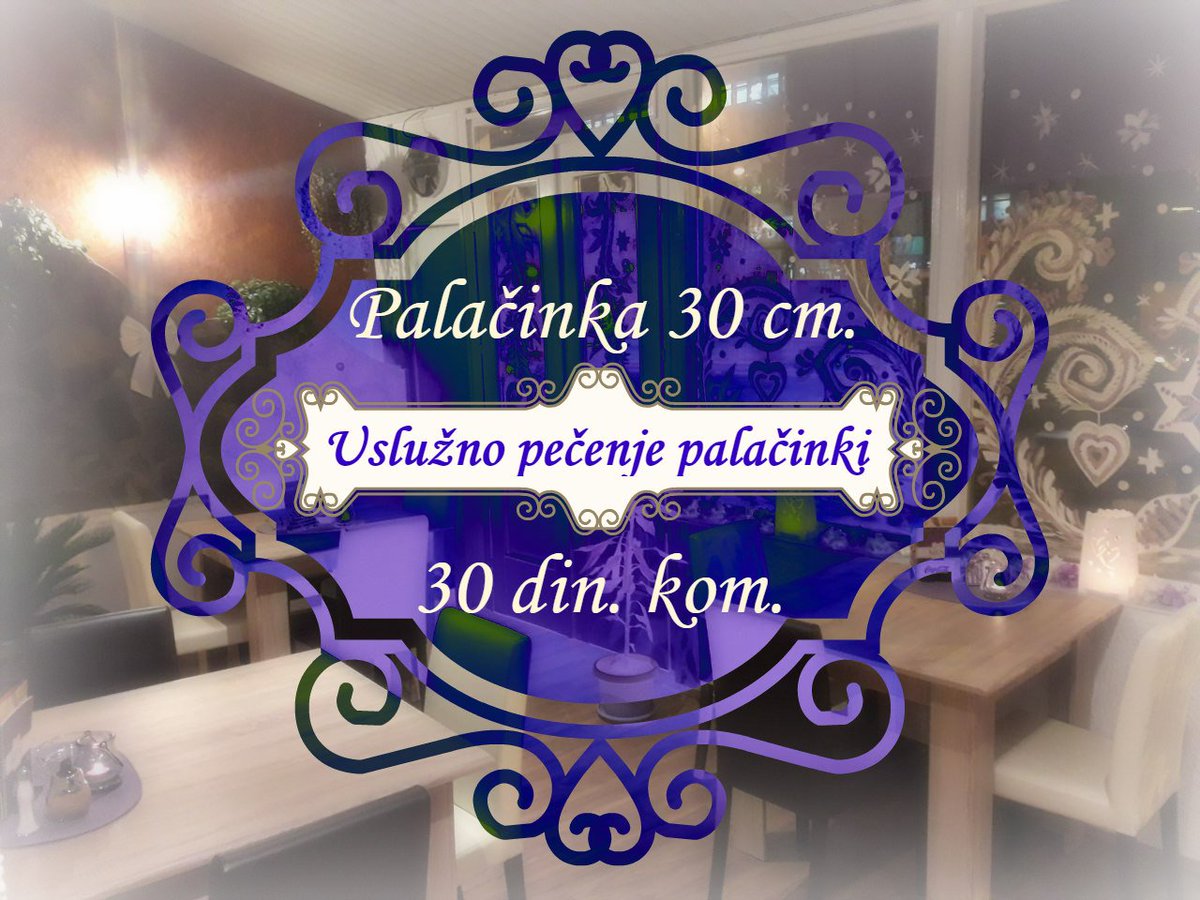 1 palačinka = 30 din. :-) :-) :-)

VIDIMO SE U PAMBI !!! :-)