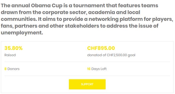 brianwesaala's tweet photo. We are getting there! A big THANK YOU to all those who have supported and continue to support #ObamaCup - Tackling #Unemployment through #Sports. #SportForDevelopment #SFD #crowdfunding. To support us please visit: https://t.co/cGddsDqd5p https://t.co/UmZiEabX66