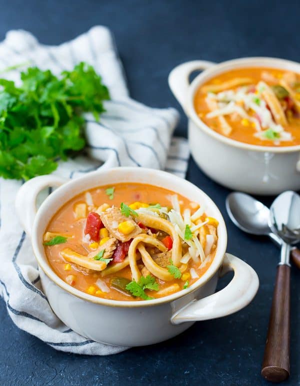 rachelcooksblog's tweet photo. #ad This Creamy Chicken Enchilada Soup with #Reames Frozen Egg Noodles is cozy, comforting and easy to make. You'll love the twist on classic enchiladas with thick, hearty noodles swimming in a delicious broth. https://t.co/18QLQfbe54  #soup #homemadegoodness #souprecipe https://t.co/gBc4IwVWzm
