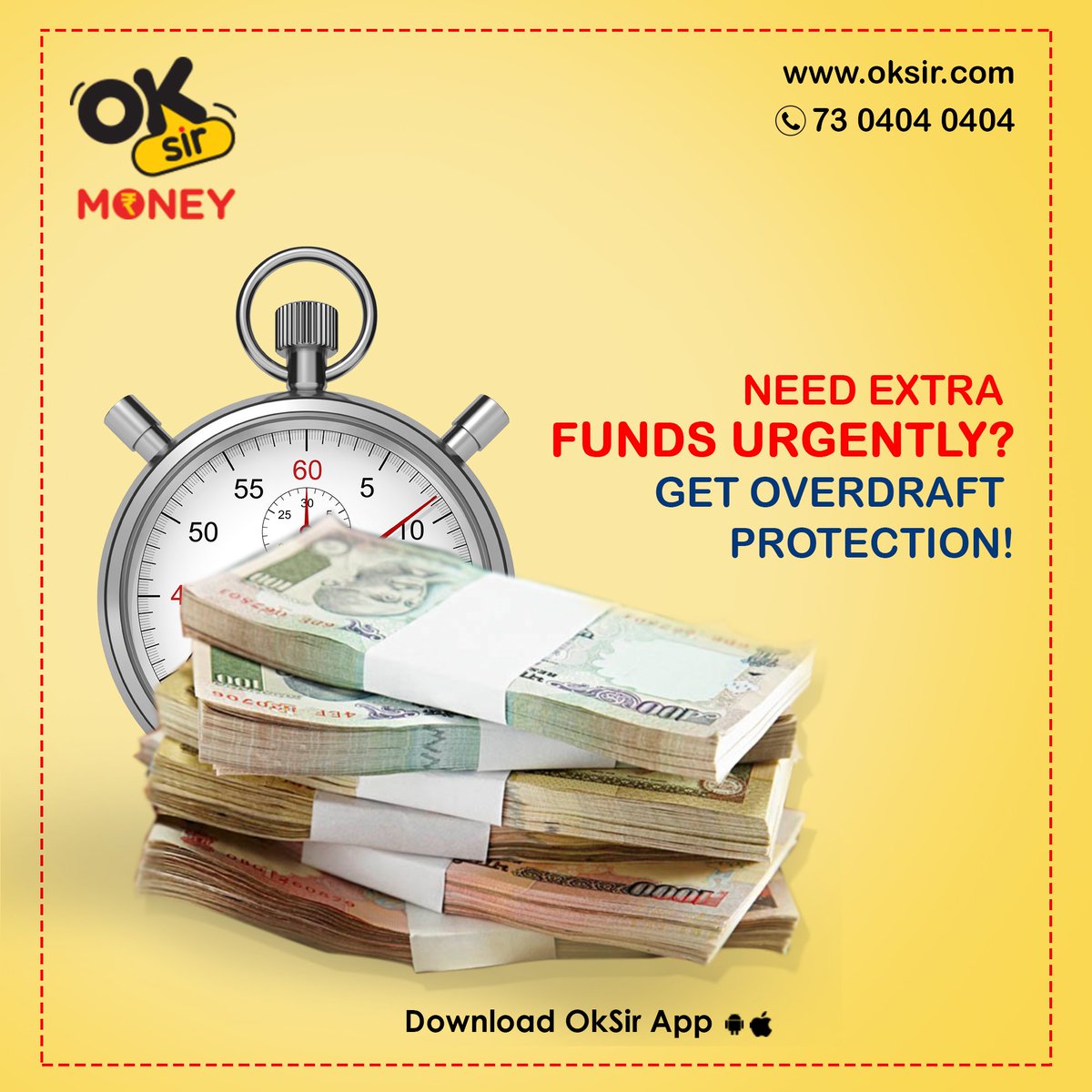 oksirindia's tweet photo. Build Your Dreams with OkSir. Discover Loans on Call at Just Rs.99/-. Download OkSir App Now https://t.co/a1Q8TwfOUy
#OkSir #OkSirMoney #YourServiceExpert #LoansOnCall #ZeroProcessingFee #FasterTAT #RealTime #DoorstepService https://t.co/kaMIti94zF