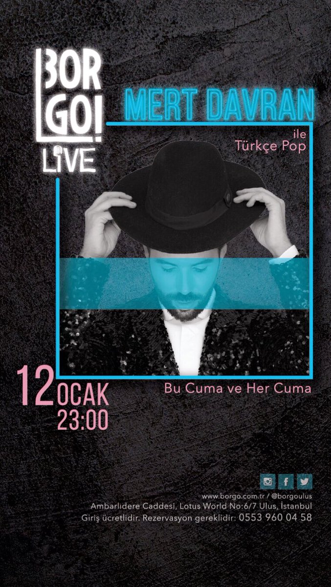 Bu Cuma ve her Cuma <a href="/mertdavran/">mertdavran</a> Borgo Live Sahnesinde🤞🏼
