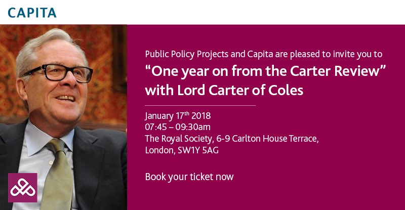 Policy_Projects's tweet photo. @Policy_Projects look forward to welcoming Lord Carter to our next breakfast in the Health &amp; Care Series kindly sponsored by @CapitaIBS. Please RSVP to hear a thought provoking analysis on the Carter Review responded to by @CLCHNHSTrust https://t.co/1czZe3iaM0 https://t.co/s2qoILU4MA