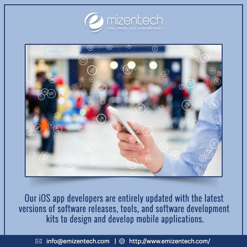 EmizenTech's tweet image. Our iOS app developers are entirely updated with the latest versions of software releases, tools, and software development kits to design and develop mobile applications. 
Click here : goo.gl/Sz7Q7c
#iOSDevelopers #AppDevelopers #DedicatedAppDevelopers #AppDevelopment