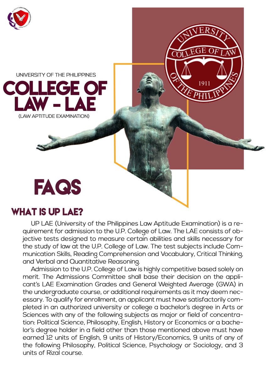 ALMAPOFFICIAL's tweet photo. Hey, aspiring lawyers!
Law school entrance exams are just around the corner. Be sure to be updated & prepared for it!
Here are some guide photos you need to know for the UP College of Law Aptitude Exam:
#BuildBridges
#ForgeExcellence https://t.co/Yat7NXddC2