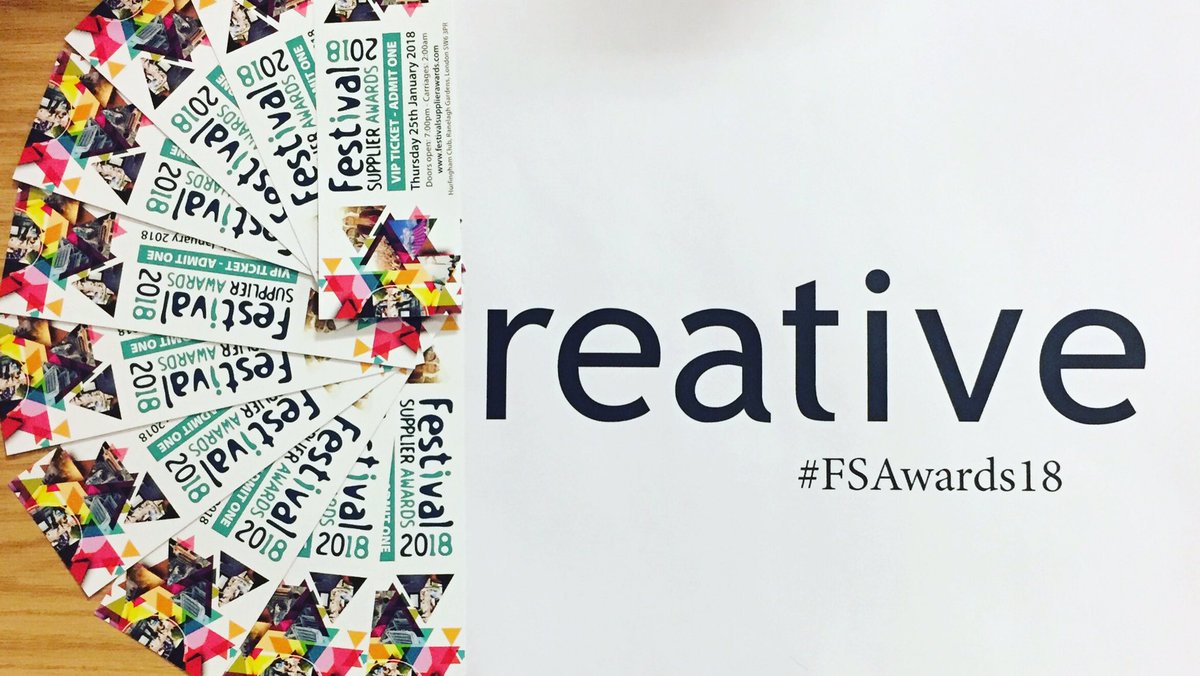Our tickets arrived today! So excited to get dressed up to attend the FSA's at the fabulous <a href="/HurlinghamClub/">HURLINGHAM CLUB</a> Best of luck to everyone who has been shortlisted #FSAwards18 #Festivals #Events #FestivalSuppliers