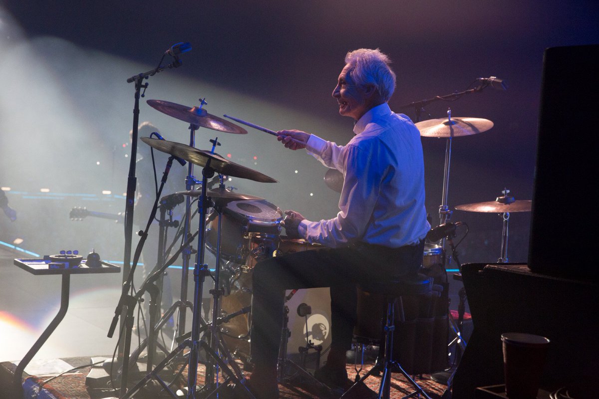 RollingStones's tweet photo. “It's been years and years and years I've been playing the drums, and they're still a challenge. I still enjoy using drumsticks and a snare drum.” Charlie Watts https://t.co/lsThlWVLLm