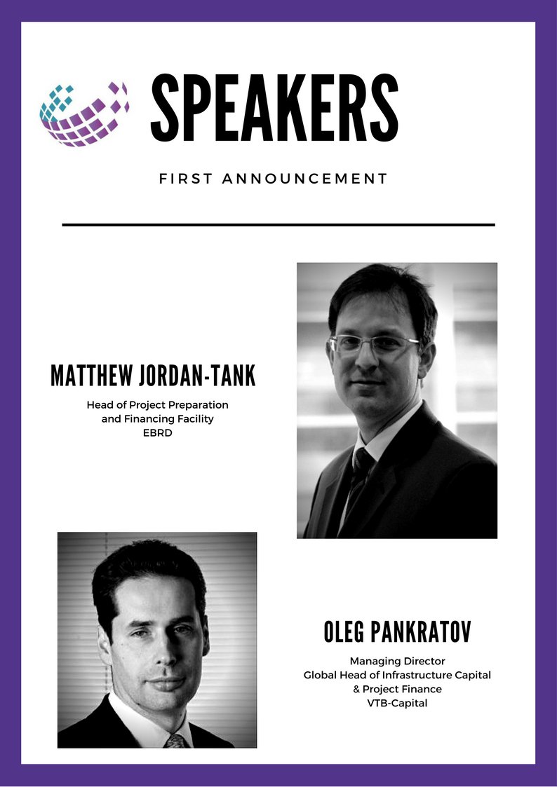 PPPExperts's tweet photo. #ExcitingNews! Matthew Jordan-Tank, Head of Project Preparation and Financing Facility at #EBRD, and Oleg Pankratov, Managing Director, Global Head of Infrastructure Capital & Project Finance at #VTBCapital will be speaking at the #IPFS18. #BookYourPlace: https://t.co/MxUPYel44A https://t.co/VFj2VILD5X