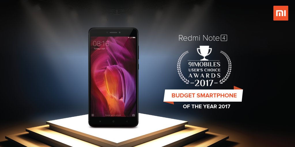 RedmiIndia's tweet image. Yours truly Redmi Note 4 bags another award courtesy your love! RT & a lucky winner gets India's No.1 selling smartphone @91mobiles