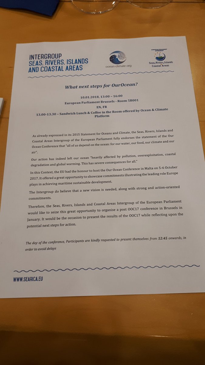 PRORE's tweet photo. @Searica_ITG Intergroup post #OOC17 event "What next steps for OurOcean?" today at the @europarl with commissioner @KarmenuVella of @EU_MARE and intergroup president @gesine_meissner ( @ALDEgroup / @fdp ) https://t.co/KtNZb4SWhW