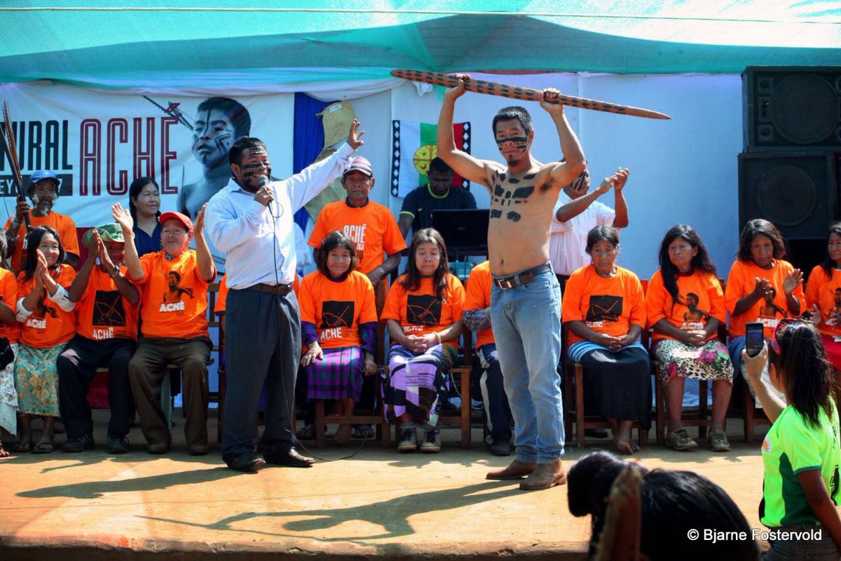 patriaquerida's tweet photo. Anegui, líder de la comunidad de Puerto Barra, candidato 2 a diputado por Alto Paraná, y Chevugui, Vicecoordinador de la FENAP y consejero cultural de los indígenas, candidato 2 a Concejal Departamental por Canindeyú. Fotos de la quinta semana cultural del pueblo Aché. https://t.co/aOgSjhHlYm