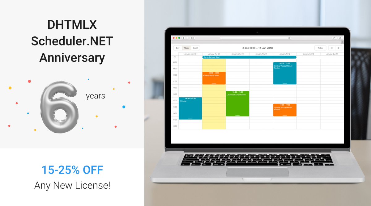 SchedulerNET's tweet image. Our ASP. NET Scheduler is 6 years old! 🎂 Thanks for being with us 🙌
To celebrate this event, we offer you to get 15%, 20% and 25% OFF any new license! Find out the terms here: blog.scheduler-net.com/post/scheduler… #aspnet