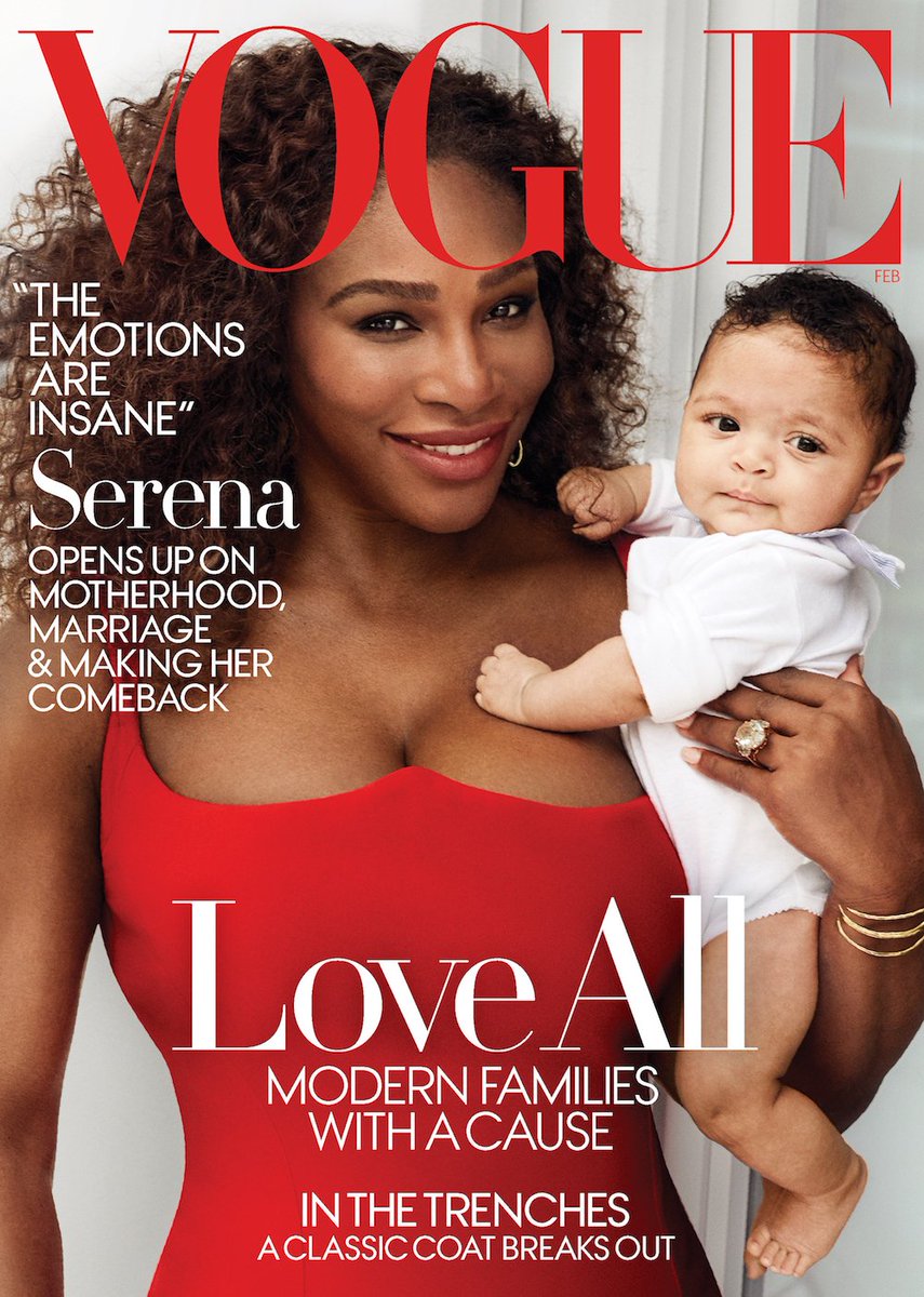 voguemagazine's tweet image. .@serenawilliams and her daughter, Alexis Olympia Ohanian Jr., star on the cover of our February issue! Read the full interview: vogue.cm/xdcWpBs