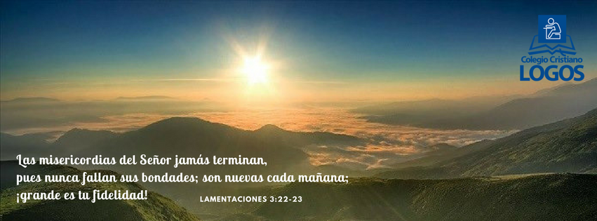 cclogos's tweet photo. ¡Feliz año 2018!
Las misericordias del Señor jamás terminan, pues nunca fallan sus bondades; son nuevas cada mañana; ¡grande es tu fidelidad! (Lam. 3:22-23)
#CCLOGOS https://t.co/LUKAvMsyR5