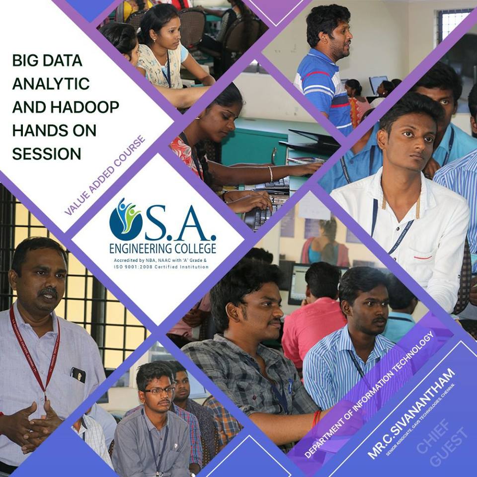 saectweets's tweet photo. Our IT department organised value added course on 'Big Data Analytics and hadoop hands on session'
#course #value #IT #technology #saengineeringcollege #chennai #edu https://t.co/SppfyTCqxO