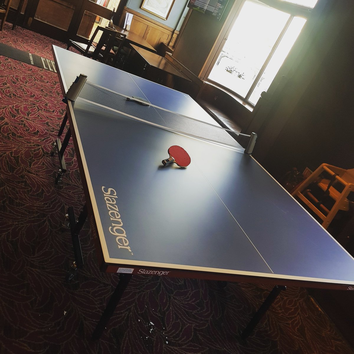 TheElephantInn's tweet image. After the unfortunate death of the last table 😂 We have a shiny new one for you! Best start practicing! #tabletennischamp #1winner #1trophy
