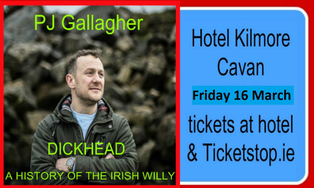 Colm_Tullamore's tweet photo. #comedy @pjgallagher @HotelKilmore #Cavan 16 March
#fuelForLaughter #FunNtonic #NationalGetUrTicketDay
tickets €20 at hotel #Multisound & on line @ticketstopie +
@ThisIsCavan @tasteofcavan @biztweetsIre @BigSighMedia @Festitweetup @Festgigguide @OffalyUpdates @paulineImpact1 https://t.co/vgQASbR35s