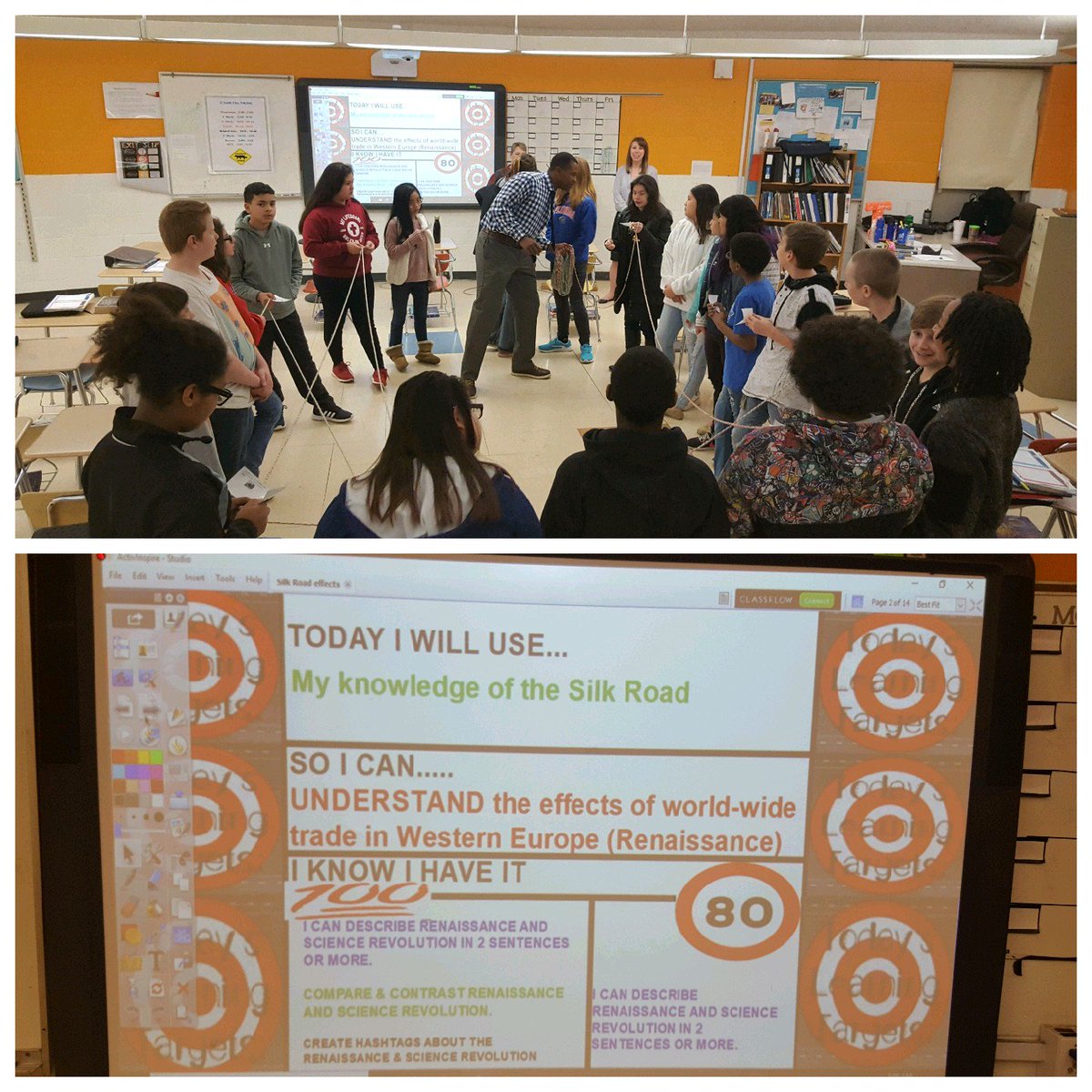 jwall1856's tweet photo. On day 2 back from break Mr. Harris has his students @ACM_School highly engaged and learning about the Silk Road and our world-wide trade system. Passionate educators building positive relationships to educate our youth is the @AthensCitySch way! #engagedstudents https://t.co/7HoOxTcJiS