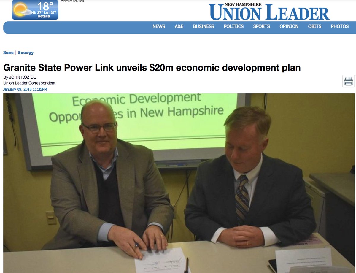 GSPowerLink's tweet photo. Yesterday, GSPL and NCIC signed an agreement to bring $20 million in economic benefits to communities in #NH's North Country. Read more: https://t.co/hKCFaKF7tc via. @UnionLeader https://t.co/0Tn6I5CoiD