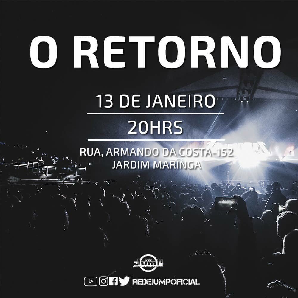 RedeJumpOFICIAL's tweet photo. É SÁBADO GALERA!!!

Rede Jump esta de volta, e você não pode ficar de fora, chama todo mundo, que Deus tem algo pra sua vida.

#RedeJump https://t.co/HMlx327J0y