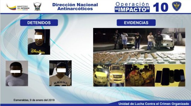 PoliciaEcuador's tweet photo. DESTACADO | #Impacto10 detuvo a 3 ciudadanos que transportaban 159 paquetes de marihuana en sector de Tachina #Esmeraldas #DirAntidrogas 1/2 https://t.co/eDRJeQm5oN